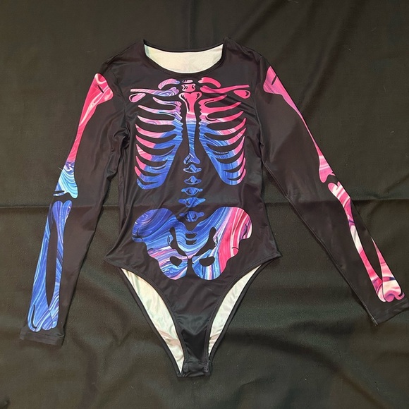 SHEIN Halloween Skeleton Bodysuit - Picture 1 of 4
